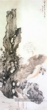lan ying fleur et rock traditionnelle chinoise Peinture à l'huile